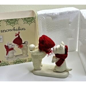 Dept 56 Snow Babies Show Me A Trick Dog‎ Red Christmas New open Box